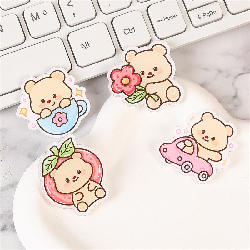 韓系萌えかわいい小黄熊アクリルブローチ漫画バッジペンダント義烏アクセサリーブローチカスタム卸売り|undefined