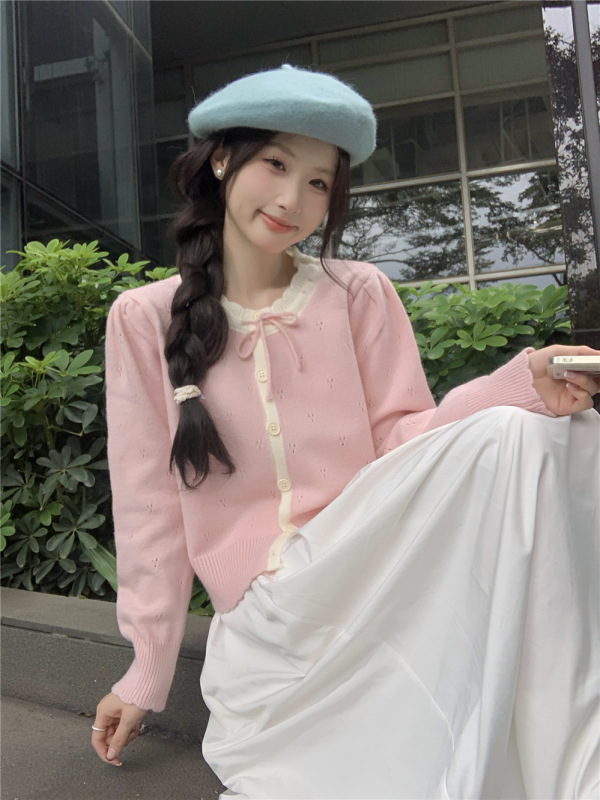 秋冬季2025新款时尚温柔风开衫外套女装软糯甜美针织毛衣打底上衣|undefined