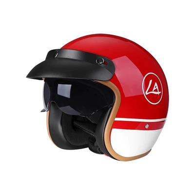 Motorcycle Helmet, Electric Vehicle 3C Certified, Unisex, All-Season 3/4 Half Helmet, Ns125La, Motorcycle Riding, Abs Material (Motosiklet kaskı (dəbilqə)) - goddess-red-hat-brim-3c-certification-m