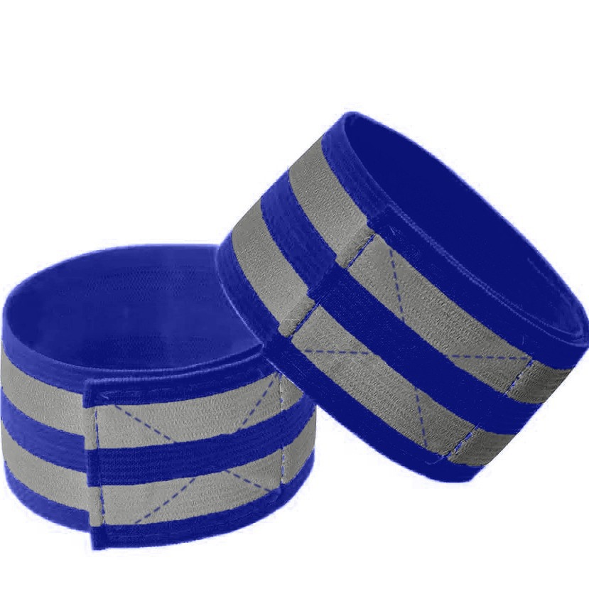 5cm ensanchado, alto, doble tira de material elástico reflectante, brazo reflectante, brazalete, polainas, ciclismo, carrera nocturna