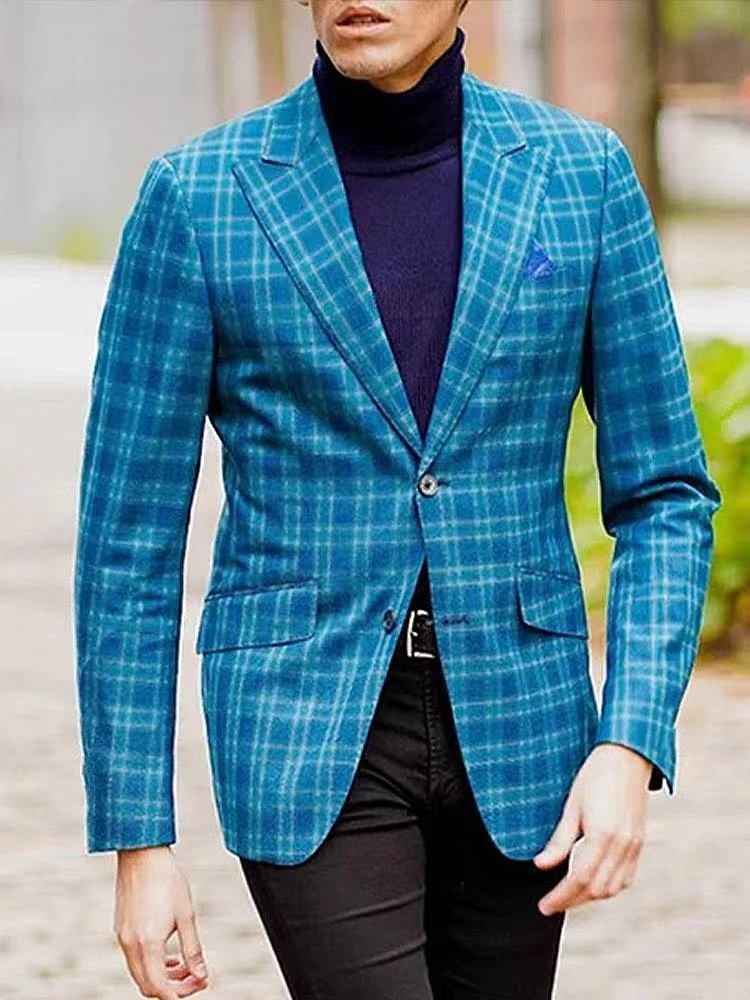 Nuevo comercio exterior transfronterizo primavera y otoño impresión digital reticular hombre traje casual traje casual chaqueta