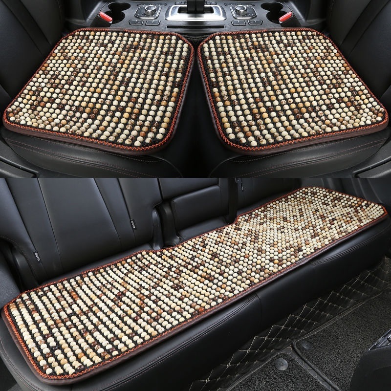 Summer car seat cushion, cooling pad, breathable and ventilated seat cushion with wooden beads, single-piece summer cooling mat, universal car seat pad