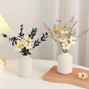 Ins Style Violet Yucalyptus Dried Flowers Ceramic Vase Set Living Room Bedroom Decoration Home Desktop Decoration