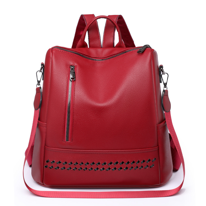 Los fabricantes envían 2023 nuevas mochilas antirrobo de cuero suave para damas casuales