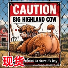�羳Vintage Highland Cow Tin SignȤζ�ߵ�ţ�ܽ^�Ըɲݽ�����