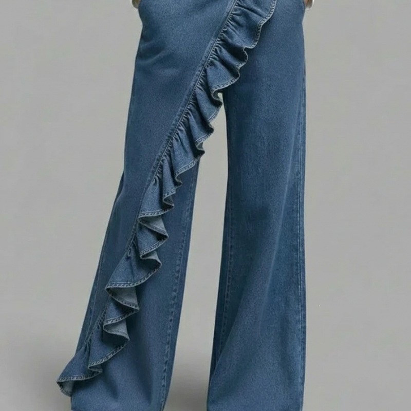 Jeans de Mezclilla de Tiro Medio para Mujer, Estilo Retro y Ligeramente Elásticos para Uso Casual image 7