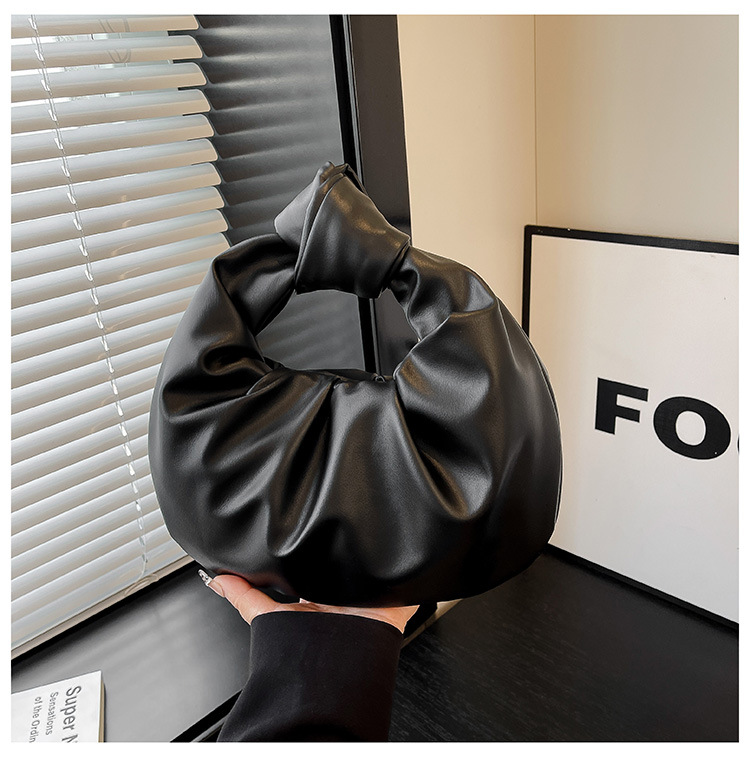 Bolso de Mano con Pliegues de Cuero PU para Uso Diario