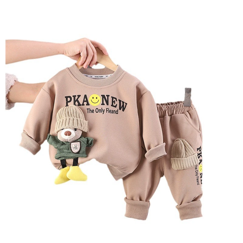 Children's autumn spring cute sweatshirt for boys, demi-season long-sleeve, set