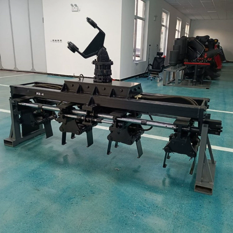 Многоцелевая машина для укладки рельсовых столбов. Зажимная машина для обслуживания железной дороги. Машина для замены столбов двойного назначения.