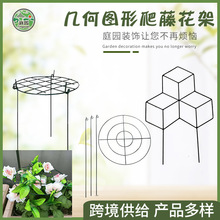 跨境爬藤花架园艺植物支撑架藤蔓攀爬支柱绿萝造型几何形庭院装饰