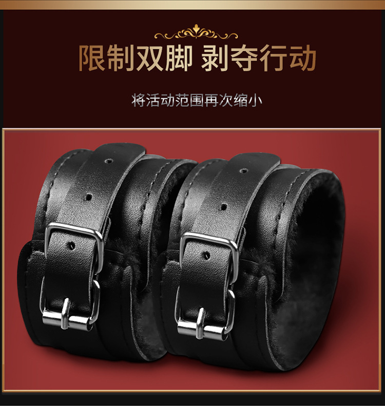 Jiuai SM 12-Piece Bondage Set with Handcuffs, Nipple Clamps and Mouth Ball — detail image 7