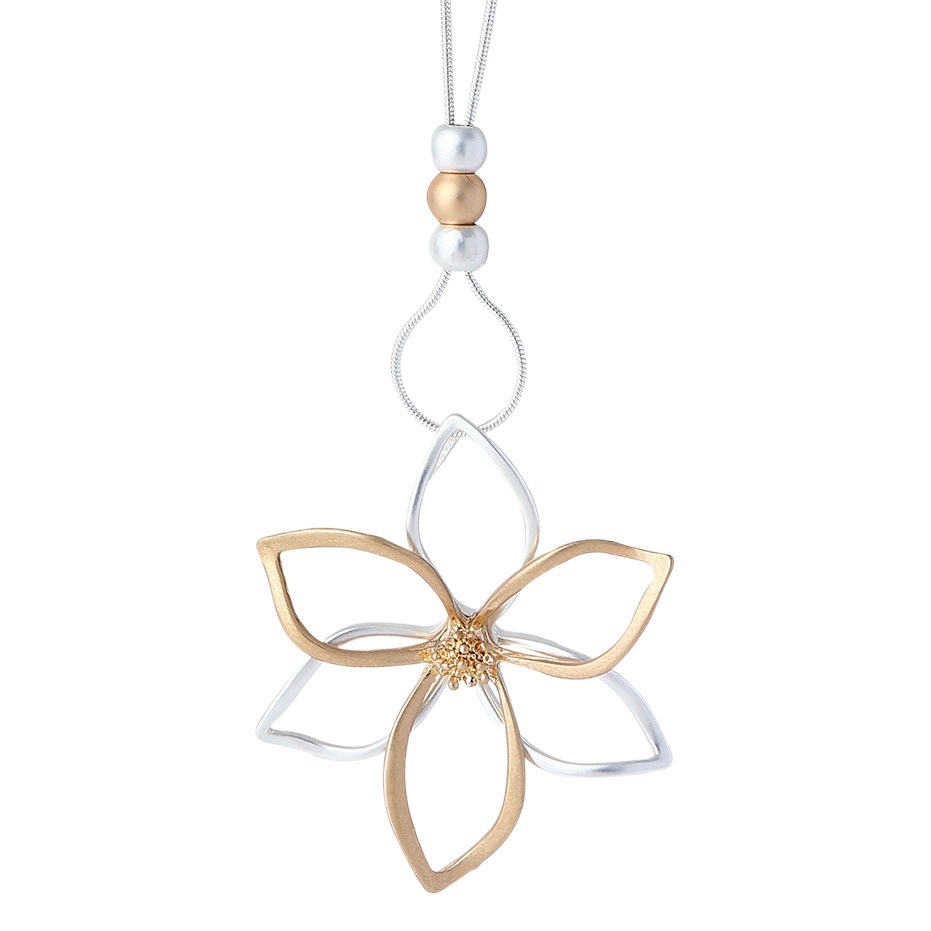 Europa y América colgante suéter cadena Comercio exterior nuevo simple alto sentido de ins viento flores moda mujer joyería larga cadena collar