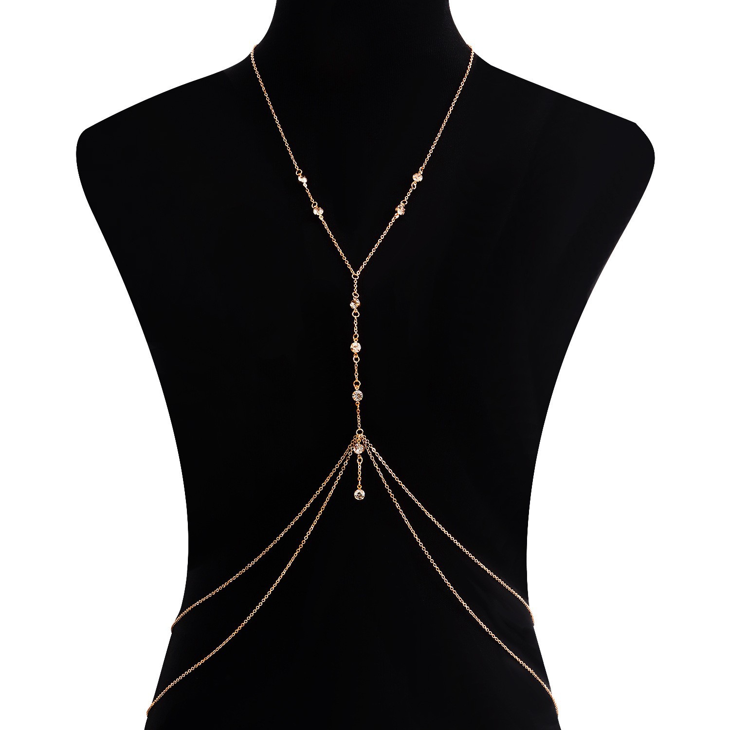 Women'S Gender Plating, Inlay Design Sexy Geometric Metal Plating Inlay Rhinestones Women's Chain Belts