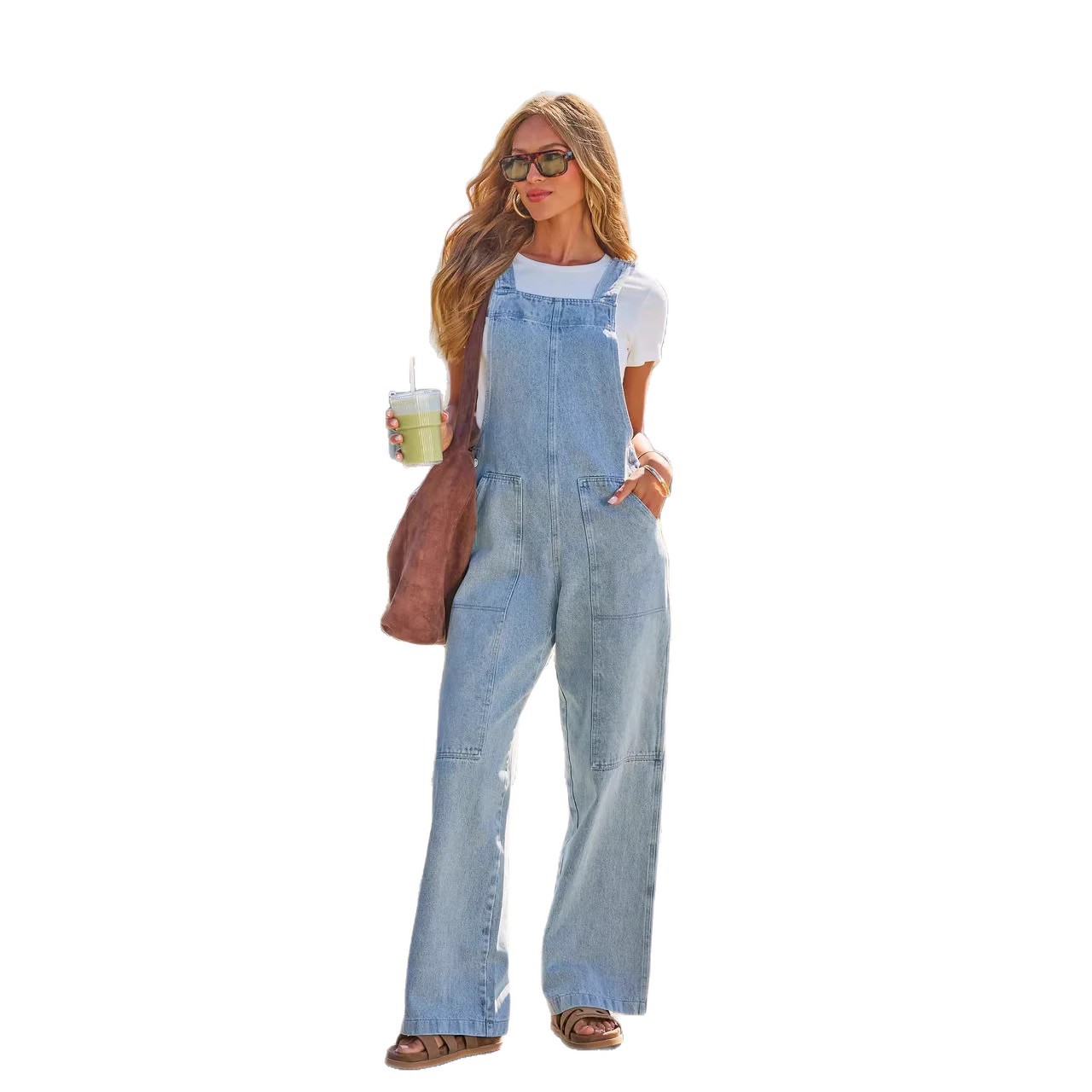 Transfronterizo 2026 primavera y verano casual slimming jacket mujeres otoño y invierno fábrica de viento directo pantalones de correa de pierna ancha jeans image 5