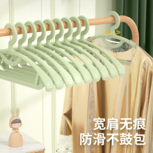 跨境家用无痕加厚多功能收纳衣撑宽肩防滑衣架干湿两用塑料晾衣架