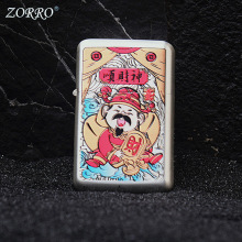 佐罗ZORRO黄铜三代煤油打火机 复古经典防风砂轮创意 Z790银拉丝