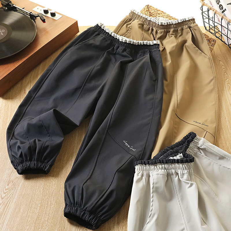 Boys' Pants 2025 Autumn New Mountain Style Functional Soft Shell Jacket Pants for Middle and Large Children Loose Outdoor Sports Pants