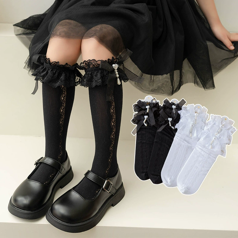 Леточные тонкие детские носки в кружеве для принцесс, стиль Лолита