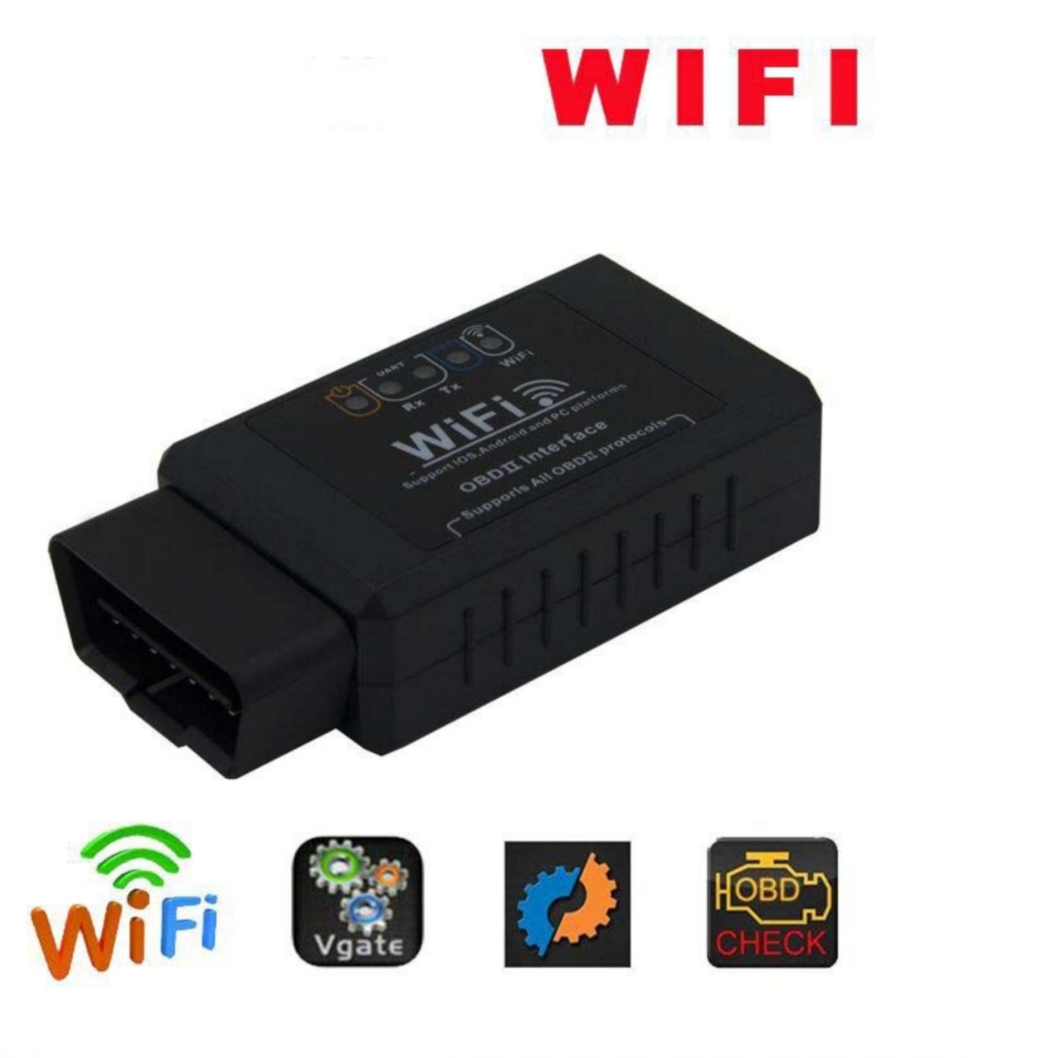 卡车黑色ELM327 V1.5 OBD2 WIFI 汽车故障检测仪