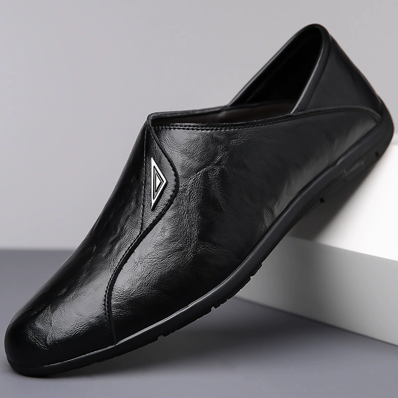 Кожаная обувь мужская летняя кожаная дышащая бизнес-обувь мужская обувь 2024 новая повседневная обувь Lefu на мягкой подошве бобовая обувь