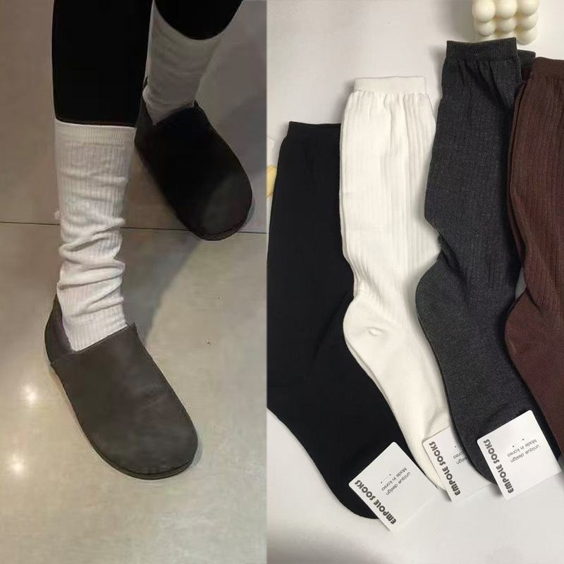 New In-Stock Korean Socks, Slouch Style Mid-Calf Women's Cotton Socks, Trendy Dongdaemun College Style Empole New In-Stock Korean Socks, Slouch Style Mid-Calf Women's Cotton Socks, Trendy Dongdaemun College Style Empole