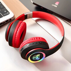 ファッション折りたたみヘッドマウント Bluetooth ヘッドセット重低音ステレオ LED 発光ヘッドマウントワイヤレスヘッドセット工場