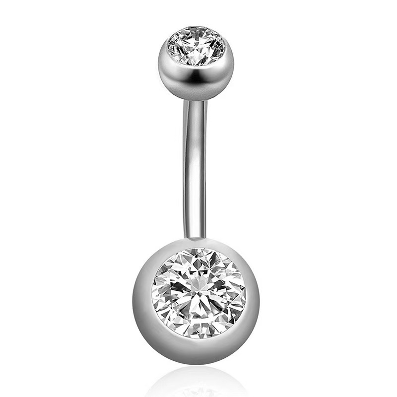 Gradient Navel Piercing Ring With Moon Star And Tassel Charm_voghion.com