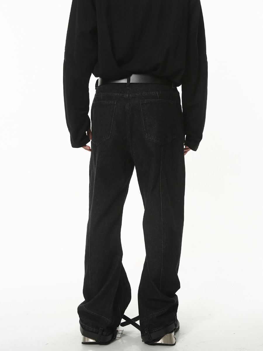 Mtlclothes ropa de Hombre | 2023 otoño americano retro diseño lavado jeans Pantalones rectos sueltos