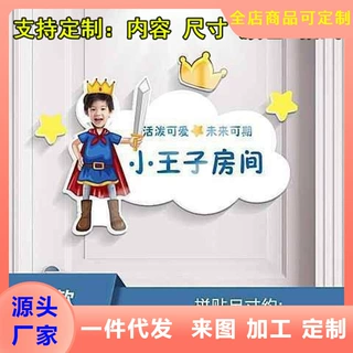 男孩儿童房宇航员励志创意装饰布置房间卧室门墙面墙贴遮丑门