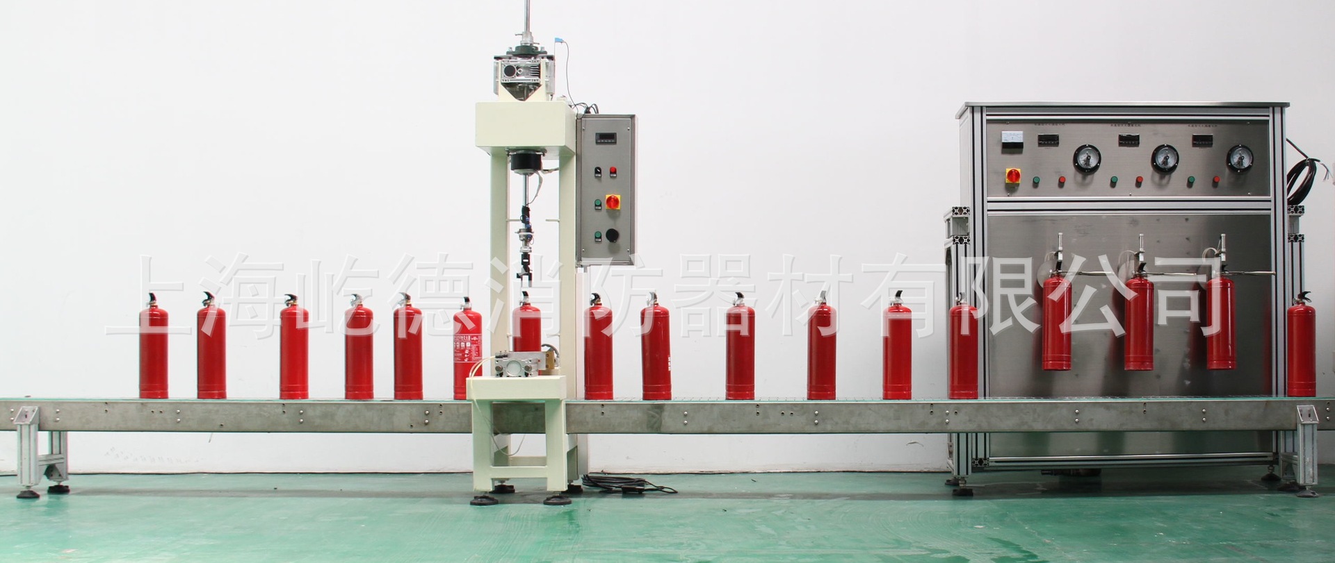 干粉灭火器灌装生产线，上海宝长消防器材厂家直销全自动干粉专用