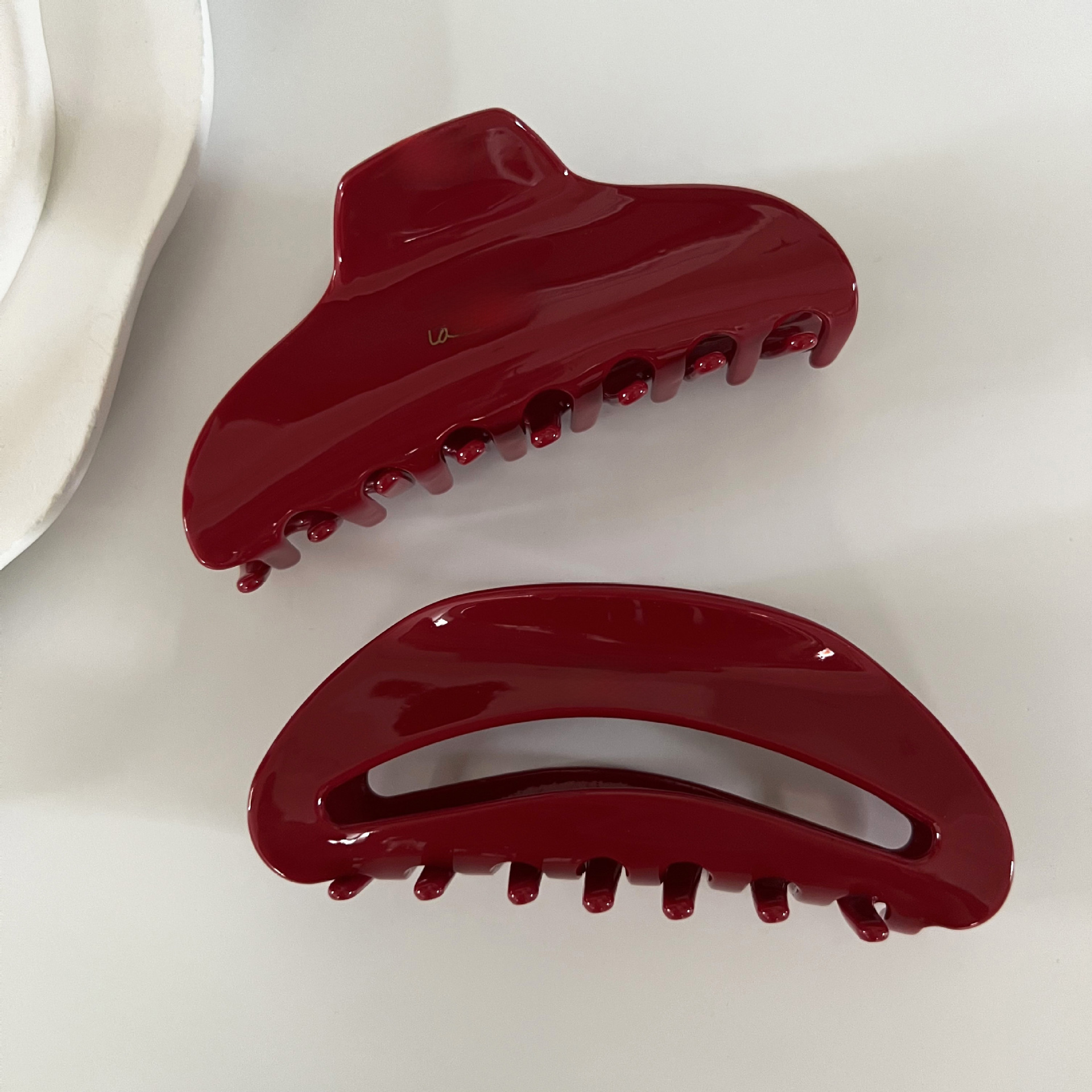 Grande molletta per capelli in acetato rosso per donna pinza moda_voghion.com