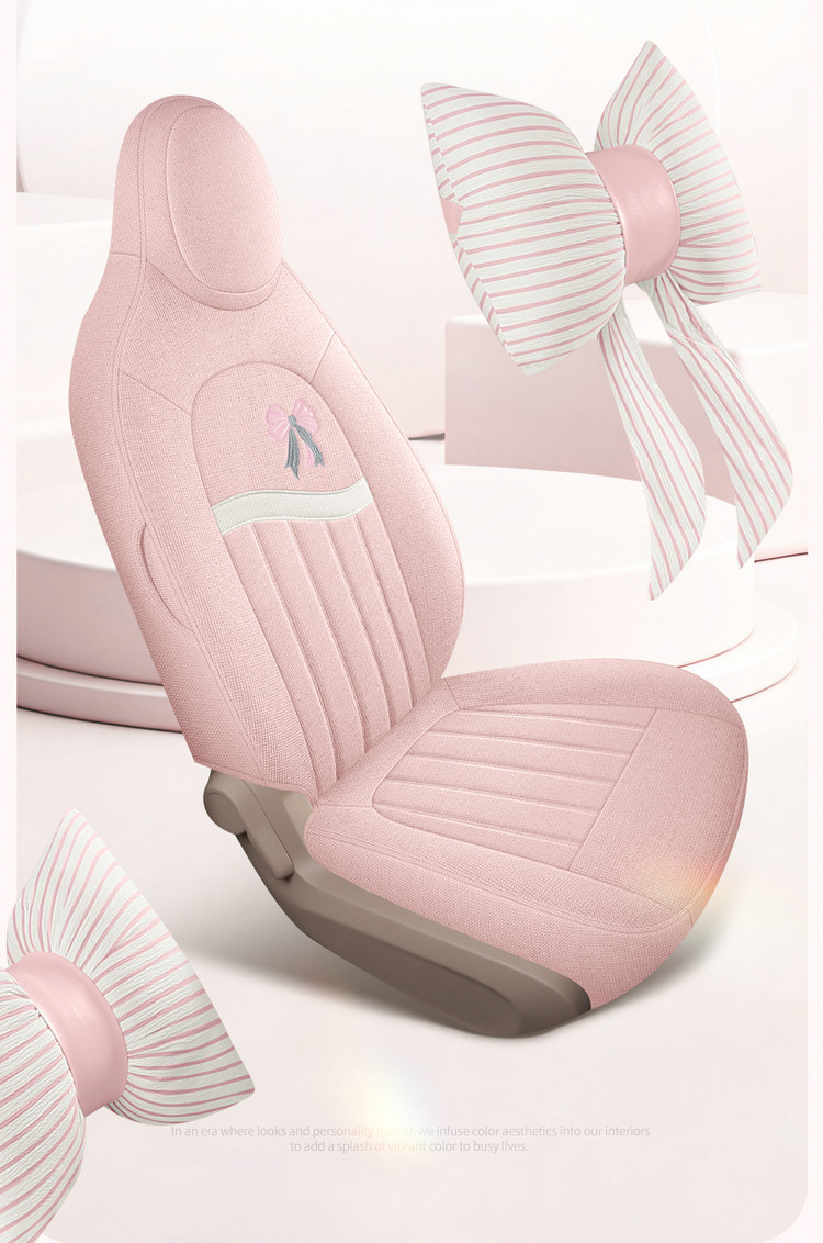 2025 Wuling Hongguang Mini Special Car Seat Cushion Fourth Generation Macaron Four-Door Cotton and Linen Breathable Cartoon Seat Cover