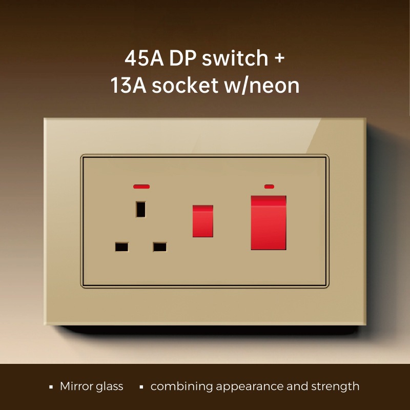 Marco de vidrio británico oro pared interruptor socket fabricantes de comercio exterior 86 interruptor tipo C socket de carga rápida image 26
