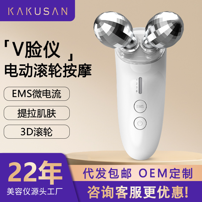 国境を越えた新しいマイクロカレントマッサージャーEMSダブルローラーVフェイスデバイスローラー導入美容機器工場|undefined