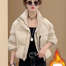 立领短款羽绒棉服女2025年冬季新款宽松时尚韩版百搭加厚保暖外套