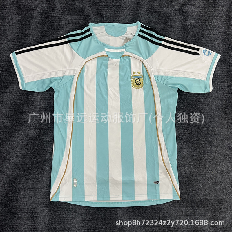 批发retro2006巴西英格兰贝克汉姆阿根廷复古球衣世界杯足球服T恤|undefined