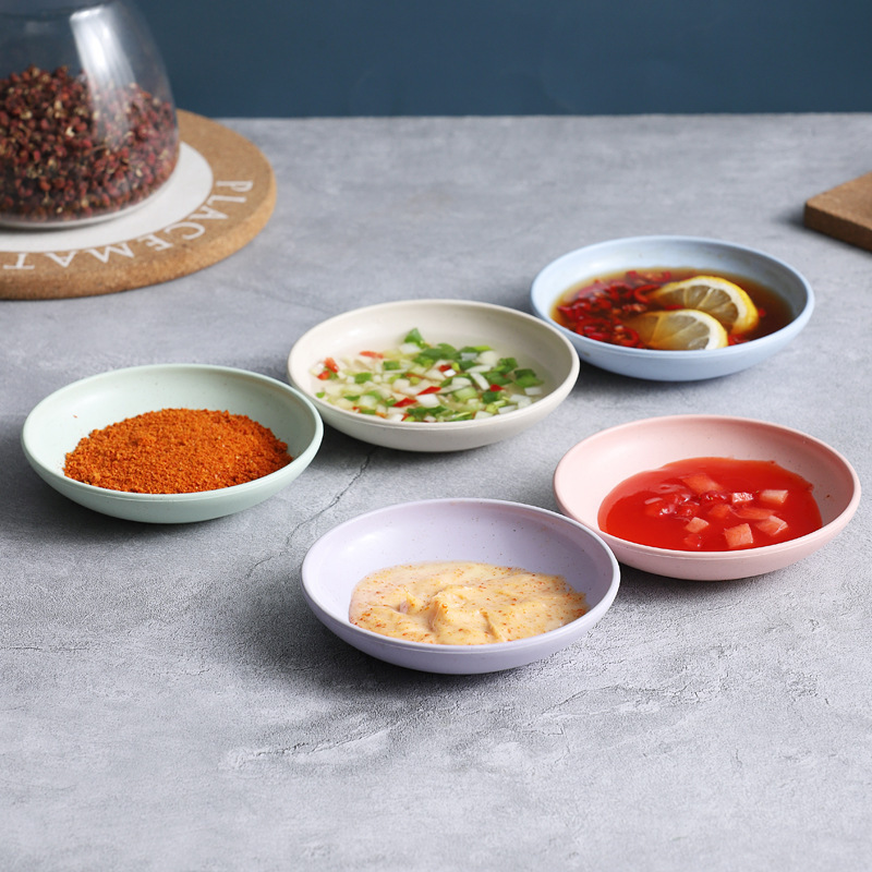 Small Dish Dip Dish Japanese Style Nordic Seasoning Dish Household Restaurant Wheat Straw Seasoning Dish Snack Dish Soy Sauce Dish