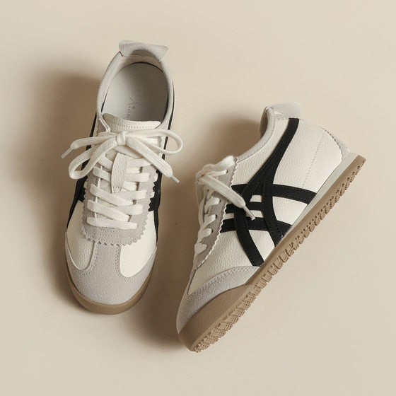 Inner Height Increasing German Training Shoes Women's 2024 New Cyber Popular silver All-match Casual Small Flat Small Size Forrest Gump Shoes for Women
