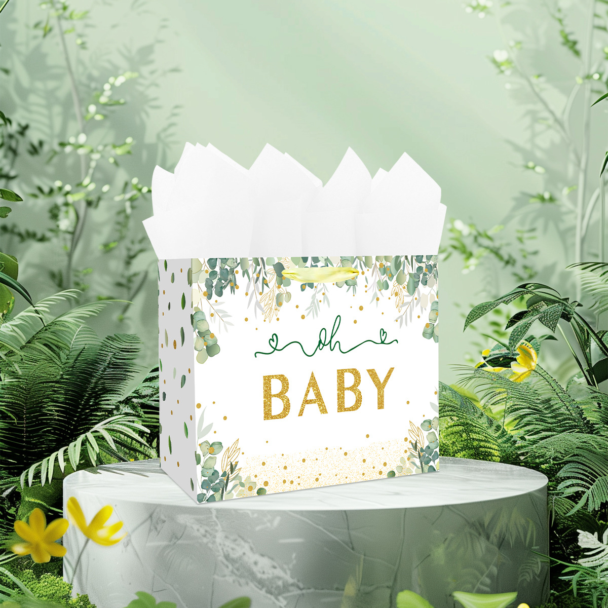 녹색 아기;33*12*26;흰색 소가죽