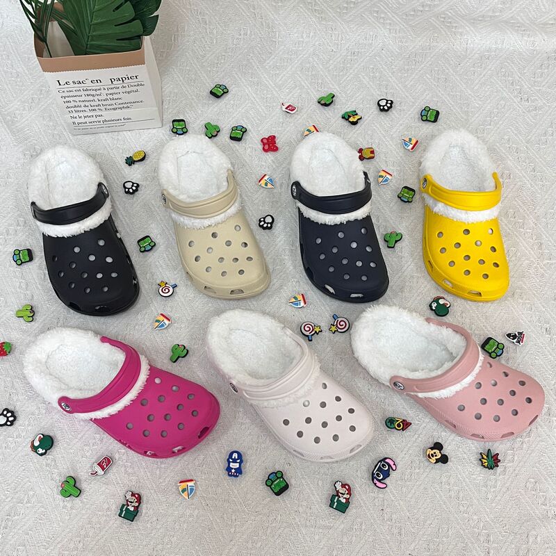 Winter New Velvet Star Clogs Flat-Soled Men's Outer Wear Comfortable Non-Slip Soft-Soled Toe-Cap Slippers for Women Winter New Velvet Star Clogs Flat-Soled Men's Outer Wear Comfortable Non-Slip Soft-Soled Toe-Cap Slippers for Women