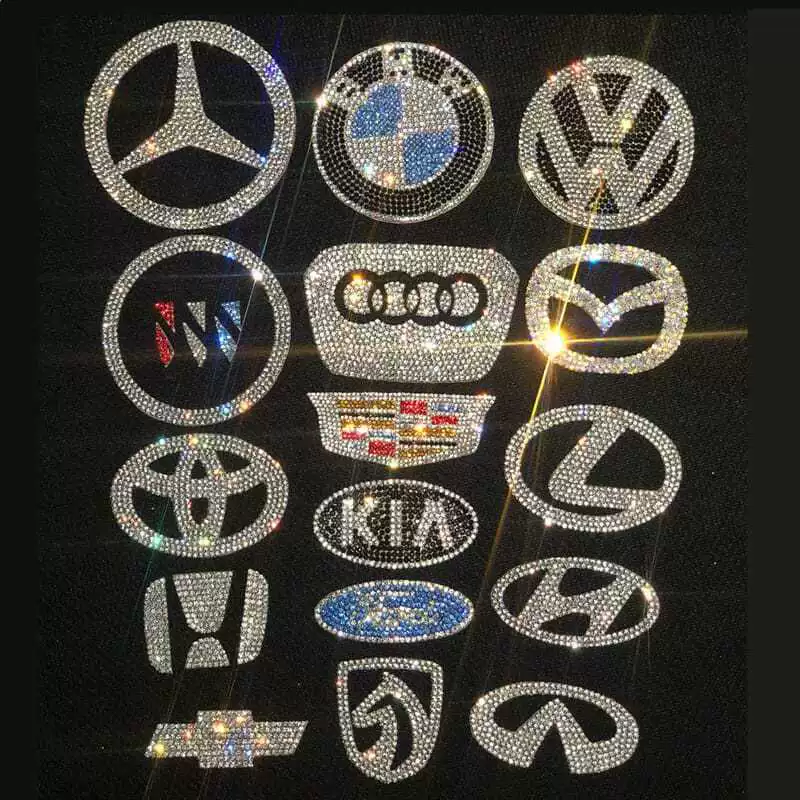Алмазный хрустальный камень логотип автомобиля изменен на декоративный