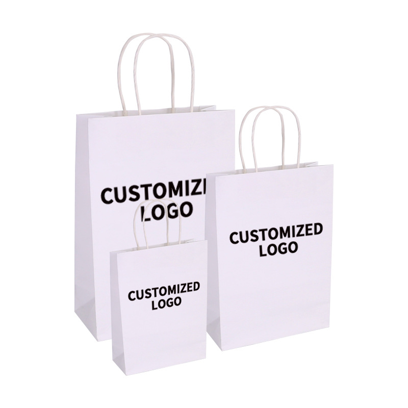 奶茶咖啡打包袋批发一次性牛皮纸外卖打包纸袋现货批发手提纸袋