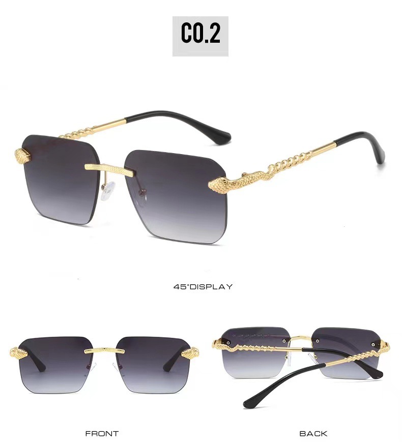 Fashion Square Snake Metal Sunglasses For Women Minimalist Style_voghion.com