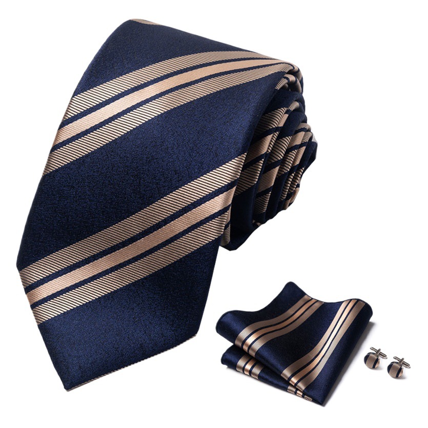 En stock al por mayor de los hombres de negocios formal desgaste partido corbata de moda bufanda cuadrada gemelos traje de combinación transfronteriza Venta caliente