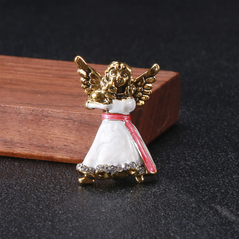 Unisex Gender Casual Elegant Lady Pin Angel Alloy Enamel Unisex Brooches
