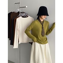 那末 加绒好穿！韩系纯色圆领加厚打底衫女秋冬内搭叠穿上衣N8003