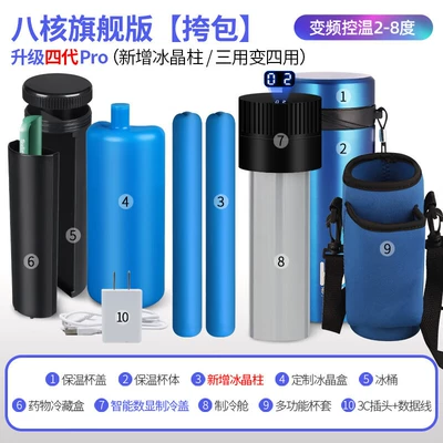 Insulin refrigerated box portable mini refrigerator portable car small drug hormone constant temperature refrigerated cup (Soyuducular) - eight-nuclear-flagship-including-satchel-sea-blue