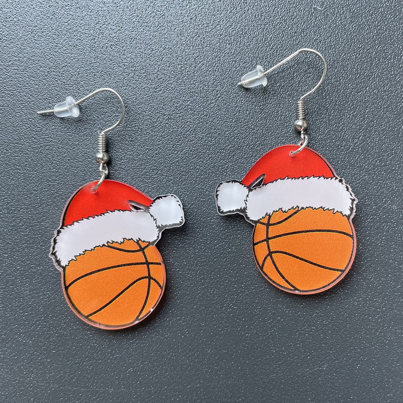 Drop Earrings Classification 1 Pair Quantity Cartoon Style Christmas Hat Ball Arylic Women's Drop Earrings 1 Pair