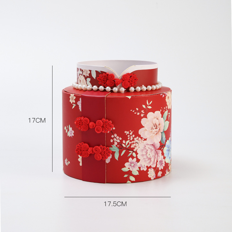 Cubo clásico de tres abrazos cubo redondo embalaje cubo arreglo de flores cubo floral DIY espejo de plata caja de flores