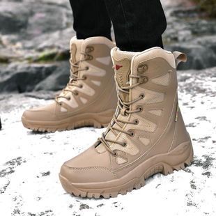 2022 Winter New Cross-border Outdoor Couple's Large Size Snow Boots Men's and Women's High-top Fleece-lined Thickened Hiking Snow Shoes